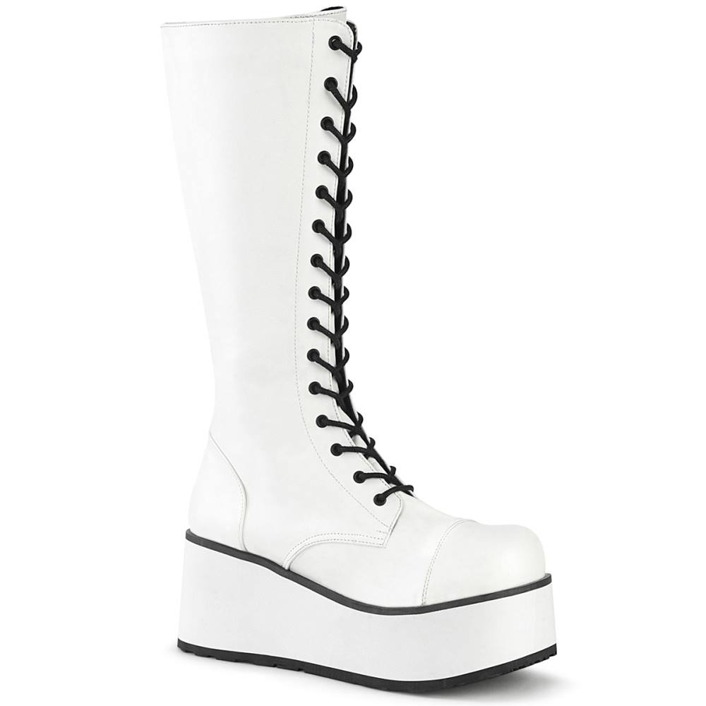 DemoniaCult - TRASHVILLE502 Bottes de plateforme - Blanc/Noir Product image